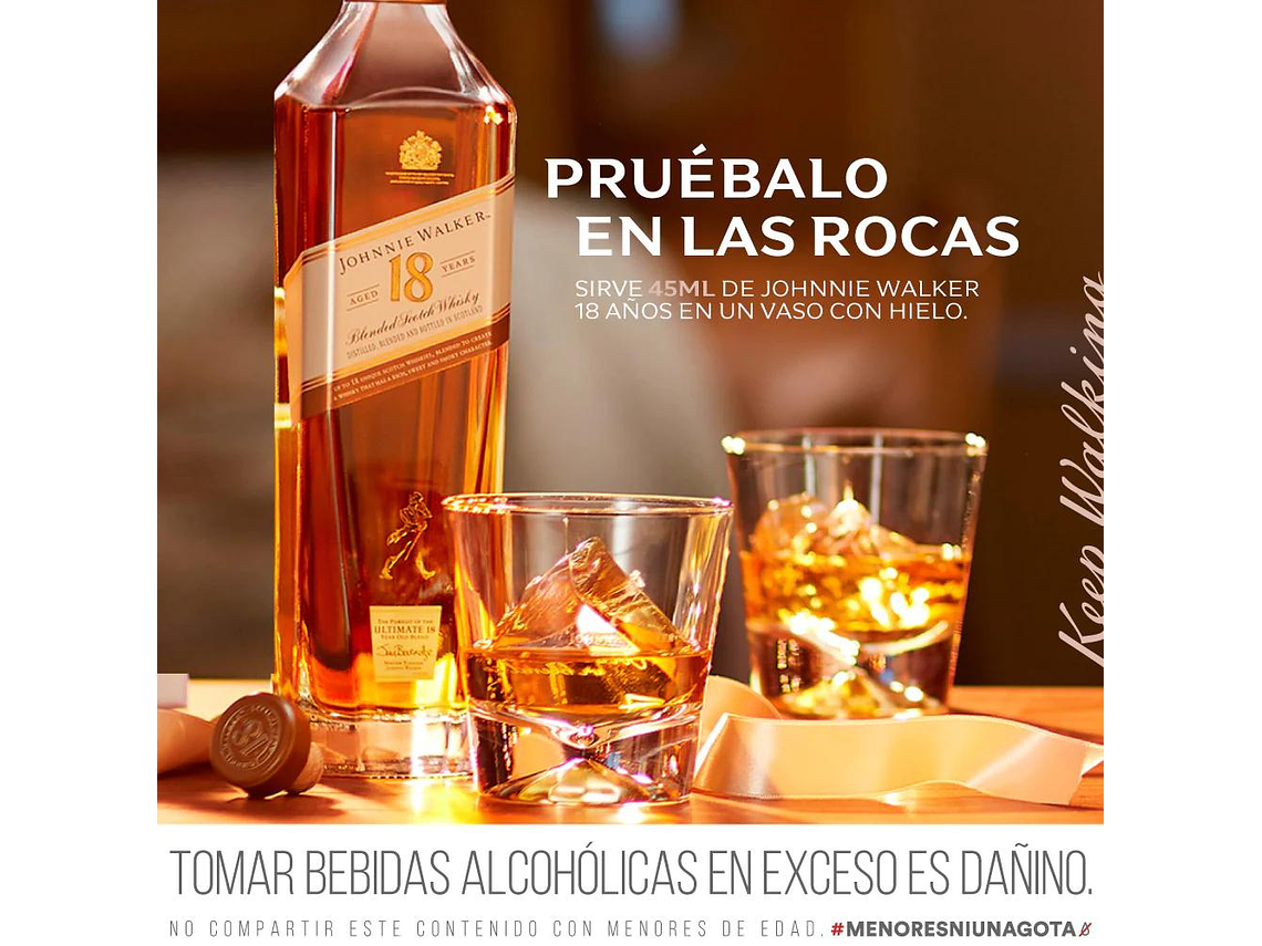 WHISKY JOHNNIE WALKER BOTELLA VIDRIO 750 CC 18 AÑOS 40° 3