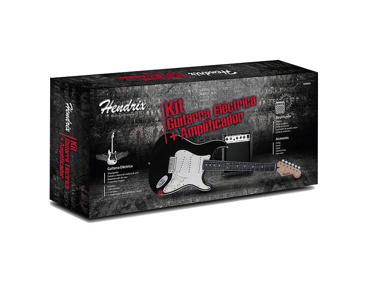 GUITARRA ELÉCTRICA HENDRIX 39 PULGADAS CON AMPLIFICADOR 10W - PS 7