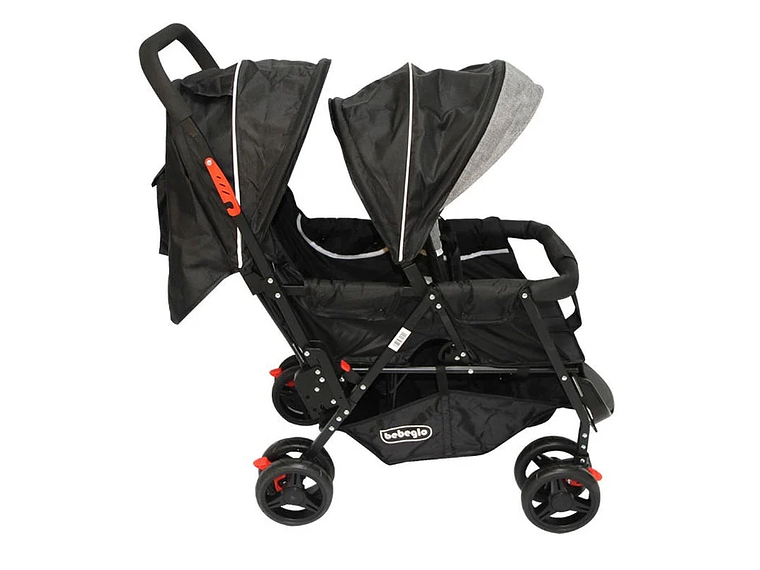 COCHE DOBLE DUO PRIX BEBEGLO NEGRO 1