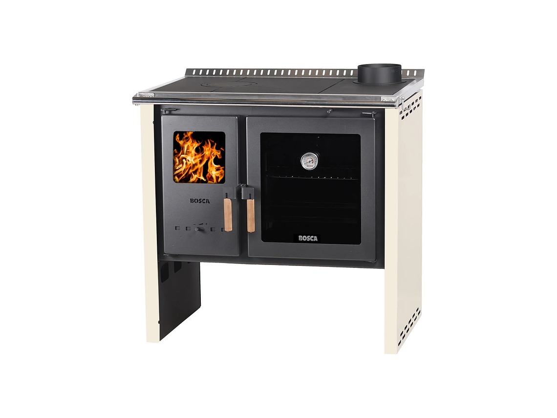 PACK COCINA A LEÑA BOSCA HESTIA 90 CREMA + KIT BASE 2