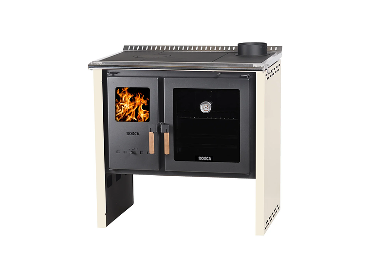 PACK COCINA A LEÑA BOSCA HESTIA 90 CREMA + KIT BASE 2