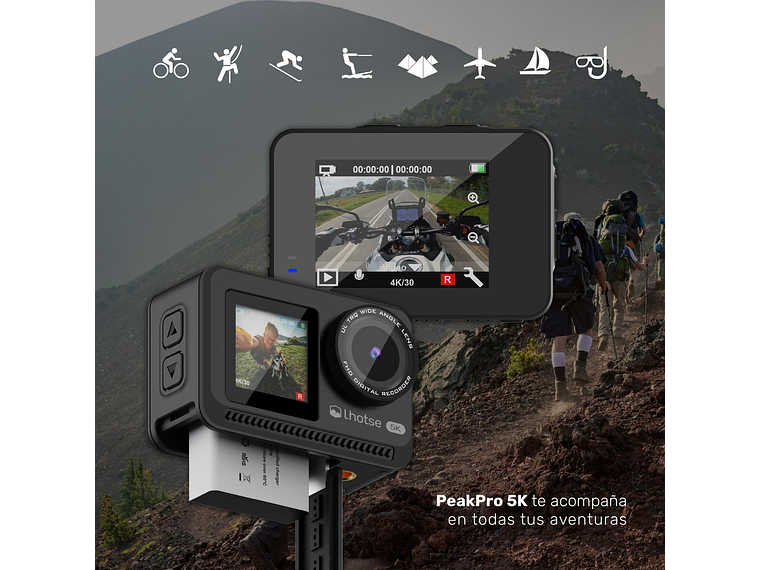 CÁMARA DE ACCIÓN 5K 60FTP ACCESORIOS PEAKPRO LHOTSE 6