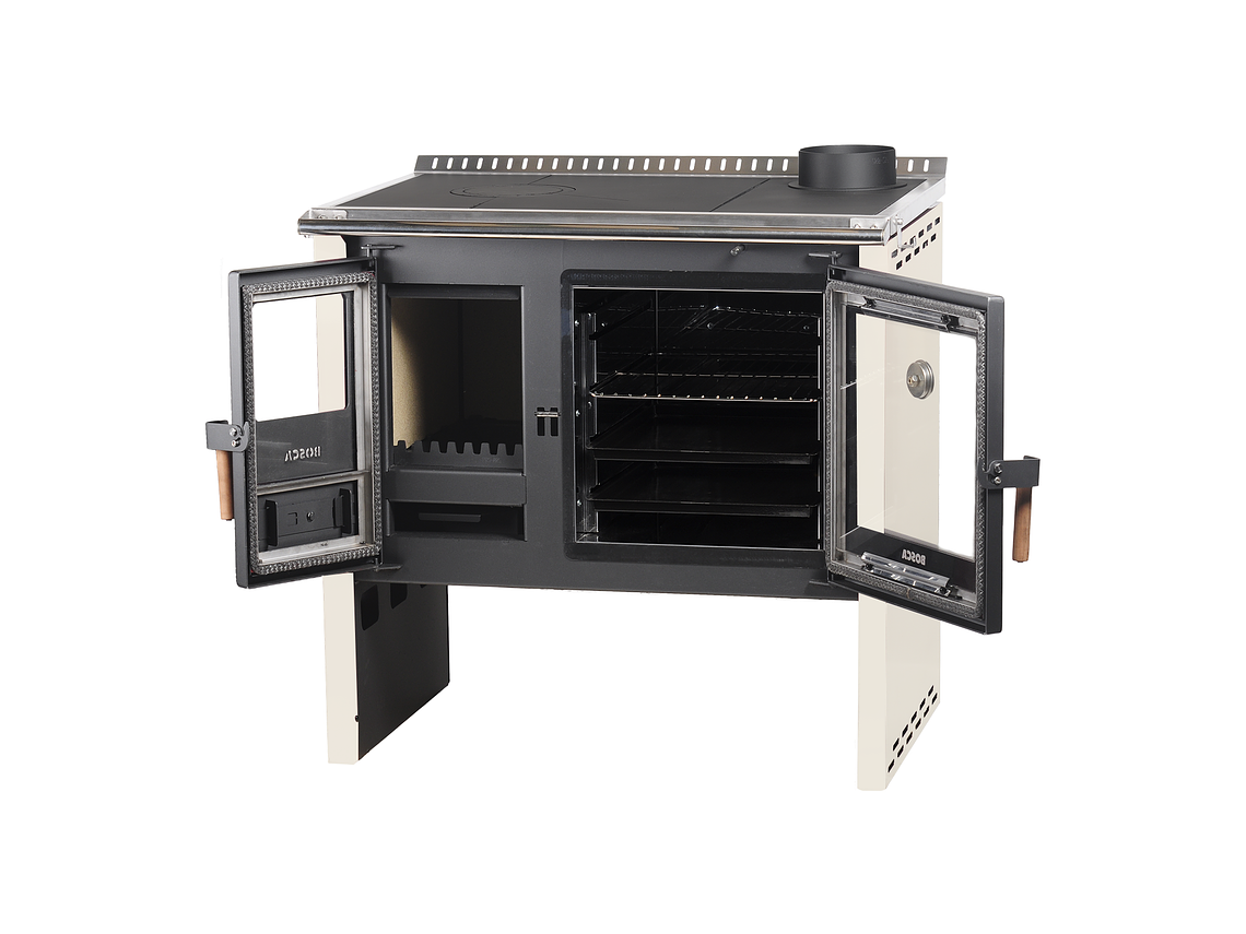 PACK COCINA A LEÑA BOSCA HESTIA 90 CREMA + KIT BASE 6