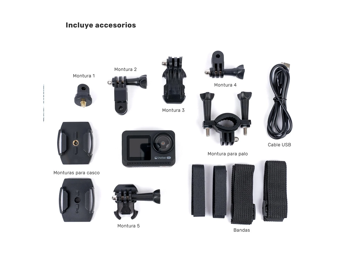 CÁMARA DE ACCIÓN 5K 60FTP ACCESORIOS PEAKPRO LHOTSE 8