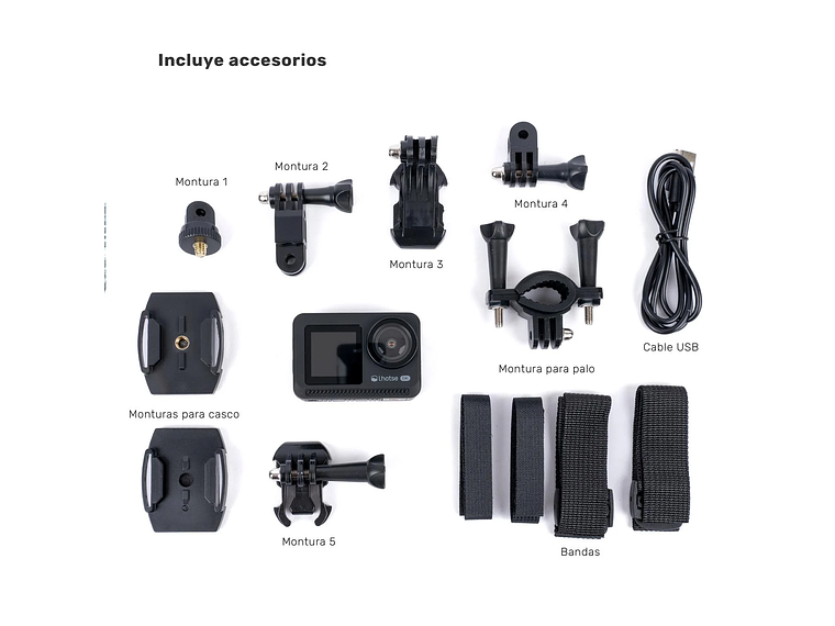 CÁMARA DE ACCIÓN 5K 60FTP ACCESORIOS PEAKPRO LHOTSE 8