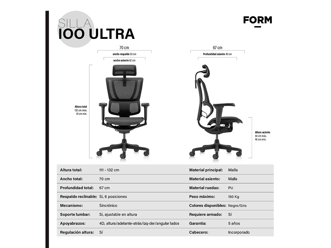 SILLA IOO ULTRA NEGRO FORM 9