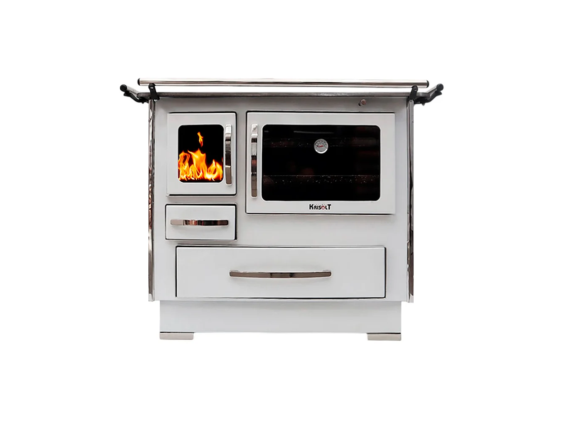 COCINA A LEÑA 4P MODELO GLASS ALTA 102×72 BLANCO 1