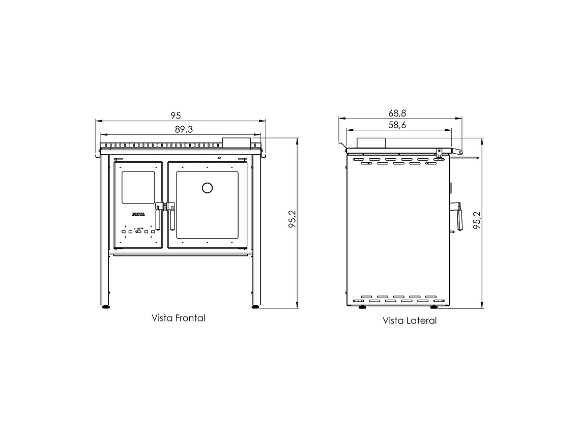 PACK COCINA A LEÑA BOSCA HESTIA 90 CREMA + KIT BASE 9