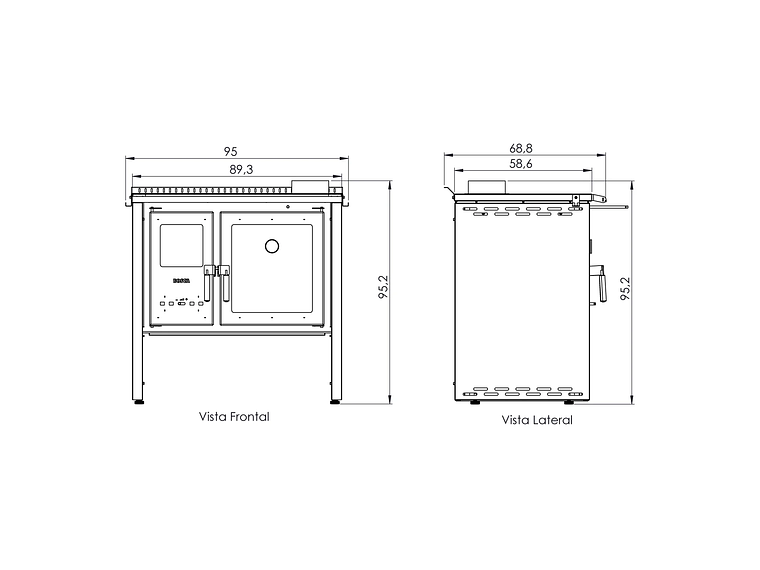 PACK COCINA A LEÑA BOSCA HESTIA 90 CREMA + KIT BASE 9