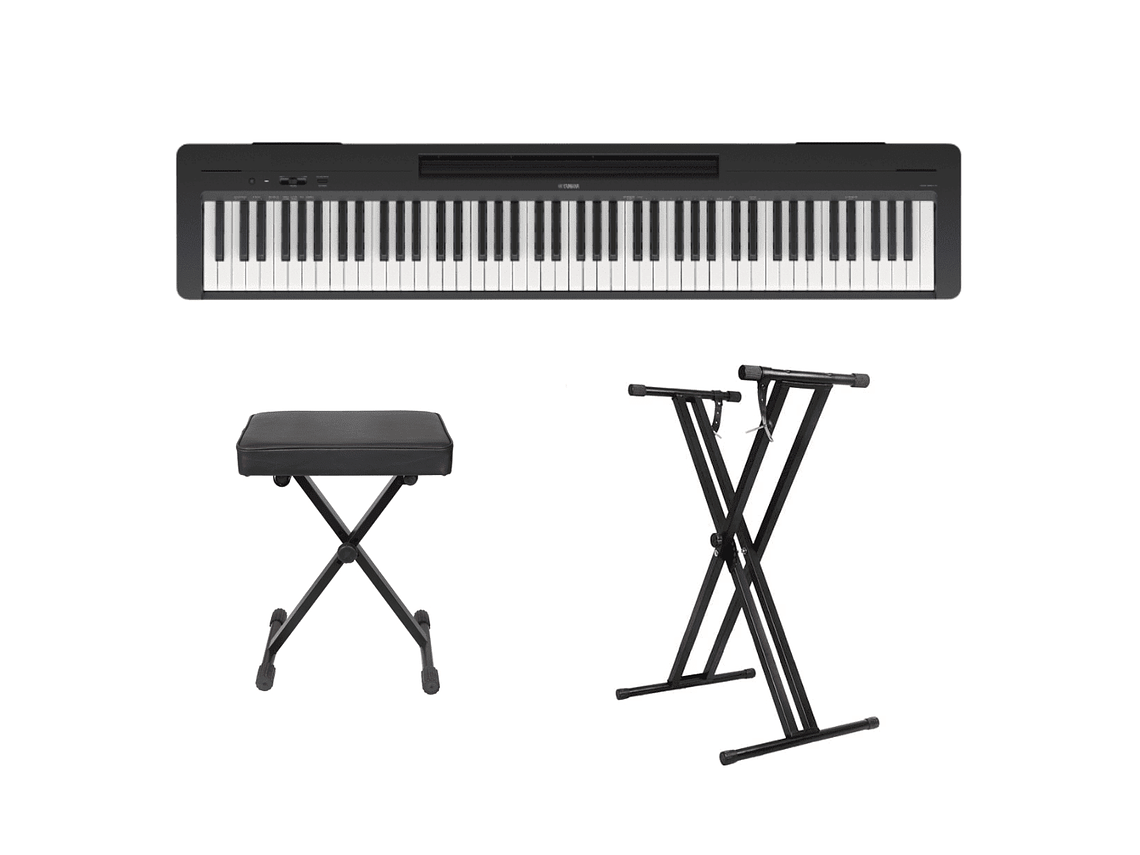 PIANO DIGITAL YAMAHA P145B CON ATRIL, PEDAL DE SUSTAIN Y BANQUETA 1