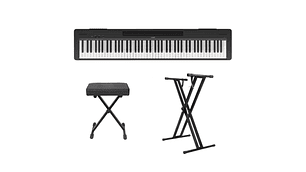 PIANO DIGITAL YAMAHA P145B CON ATRIL, PEDAL DE SUSTAIN Y BANQUETA