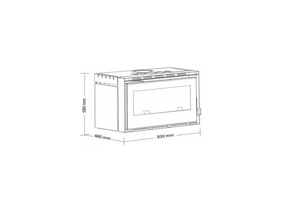 CHIMENEA A LEÑA INSERTO 800 PALLADIO. AMESTI 2