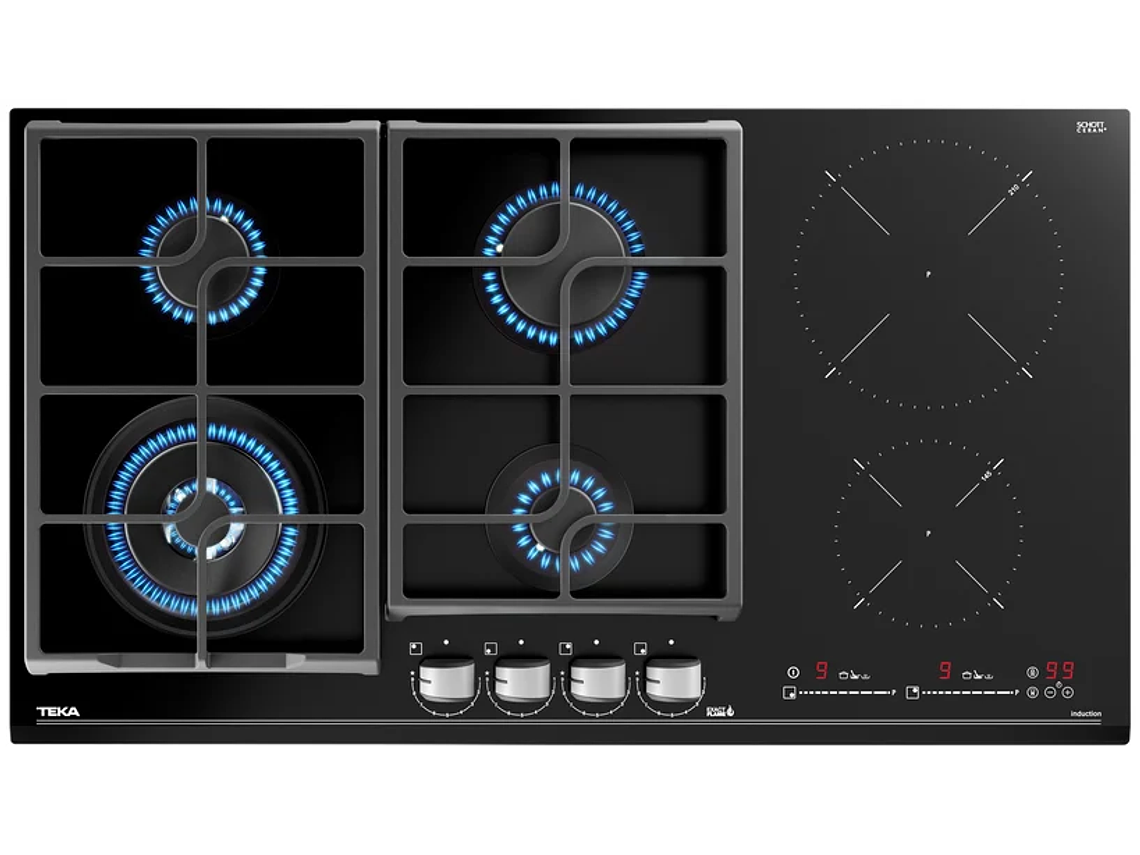 ENCIMERA VITROCERÁMICA GAS + INDUCCIÓN 6 QUEMADORES JZC 96342 BBB TEKA 1
