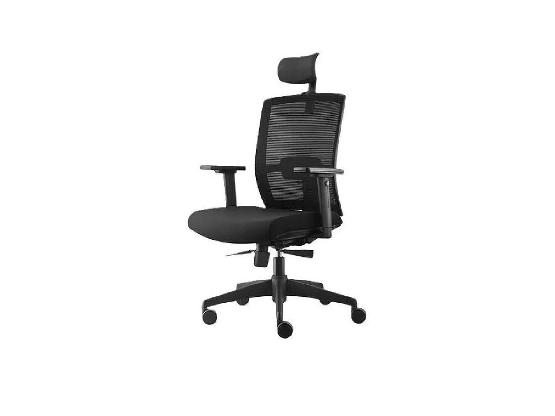 SILLA DE OFICINA TAYLOR SYNCRO CON CABECERO COLOR NEGRO 2