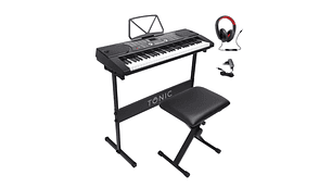 FULL PACK TECLADO TONIC 61 TECLAS+ATRIL+SILLA+AUDÍFONOS TON-600