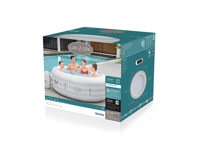 HOT TUB SPA JACUZZI INFLABLE VEGAS 6 PERSONAS BESTWAY 9