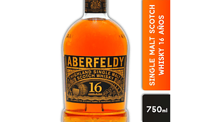 WHISKY SINGLE MALT ABERFELDY BOTELLA VIDRIO 750 CC 16 AÑOS