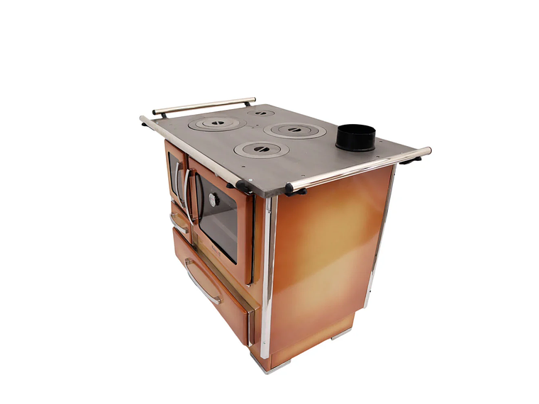 COCINA A LEÑA 4P MODELO GLASS ALTA 92×62 DIFUMADO 4