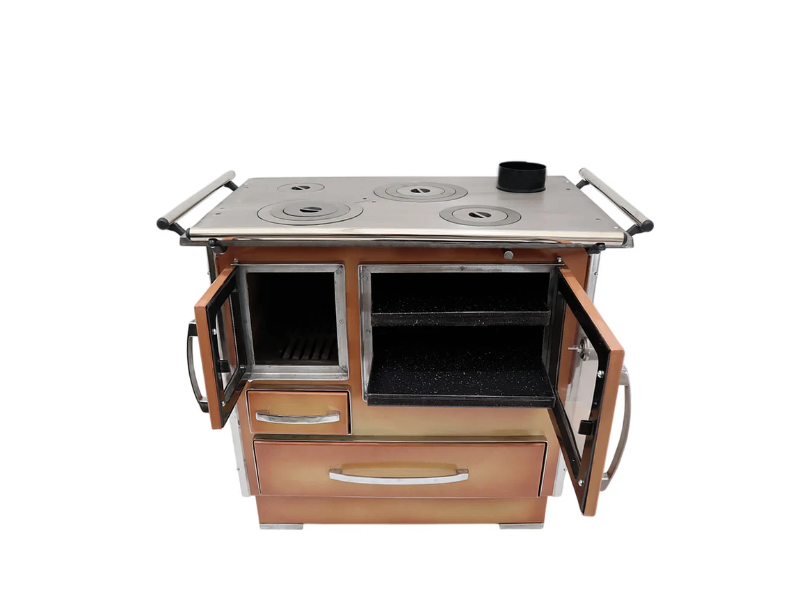 COCINA A LEÑA 4P MODELO GLASS ALTA 92×62 DIFUMADO 5