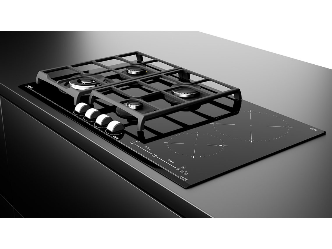 ENCIMERA VITROCERÁMICA GAS + INDUCCIÓN 6 QUEMADORES JZC 96342 BBB TEKA 6