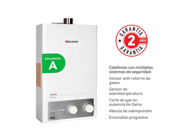 CALEFONT 13 LITROS GAS LICUADO TIRO FORZADO SPLENDID 4