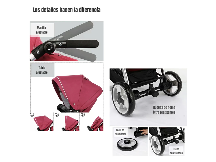 COCHE DOBLE DUO RECLINABLE 6 MODOS EN 1 LUBABYCAS NEGRO 6