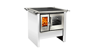 COCINA A LEÑA COMBUSTION LENTA ALLEGRA BLANCA AMESTI