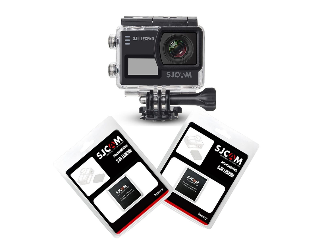 PACK CÁMARA DEPORTIVA SJCAM SJ6 LEGEND 4K WIFI ESTABILIZADOR GIROSCÓPICO MÁS 2 BÁTERÍAS 2