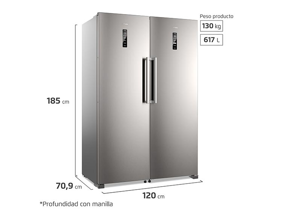 REFRIGERADOR FENSA BOTTOM FREEZER NO FROST TWIN RTI4S + CONGELADOR TWIN FTI4S 2