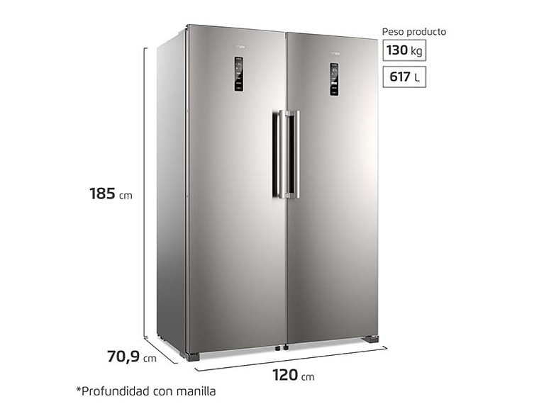 REFRIGERADOR FENSA BOTTOM FREEZER NO FROST TWIN RTI4S + CONGELADOR TWIN FTI4S 2