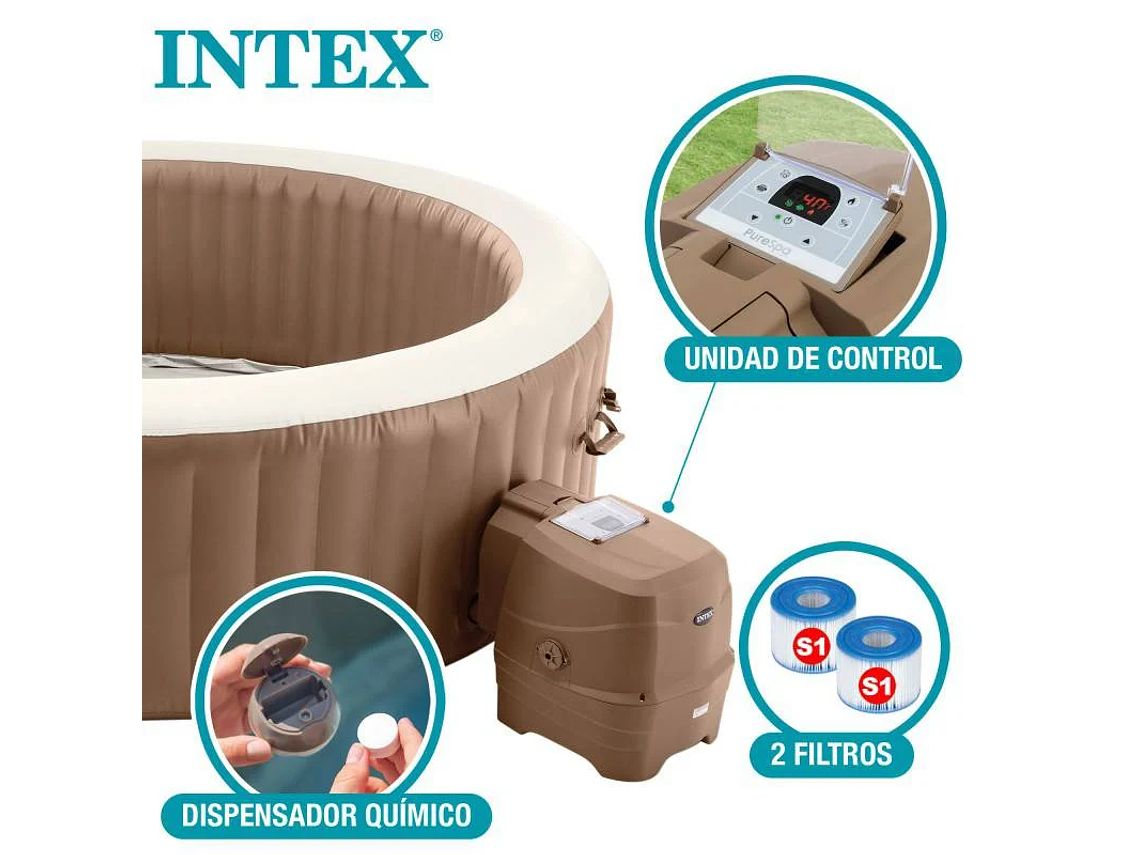 SPA INFLABLE INTEX PARA 6 PERSONAS CON SISTEMA DE BURBUJAS INCORPORADO 7