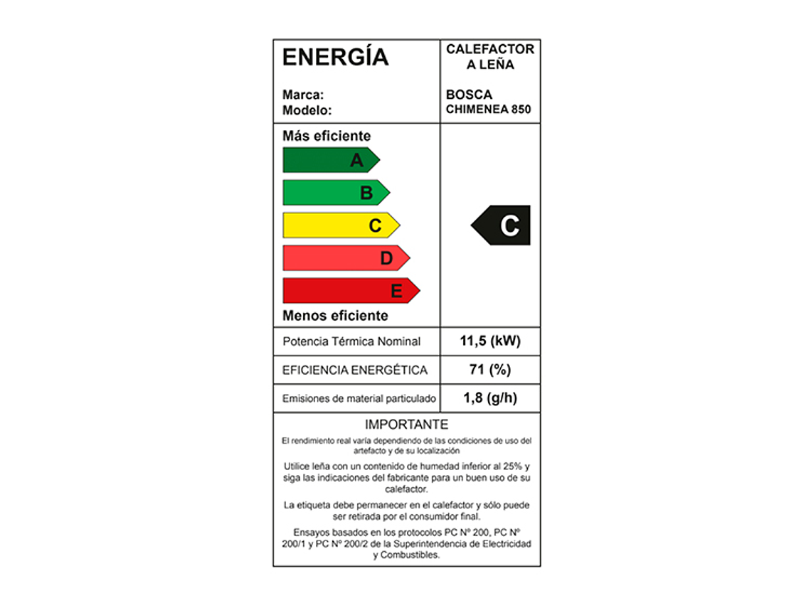CALEFACTOR A LEÑA BOSCA CHIMENEA FS 850 3