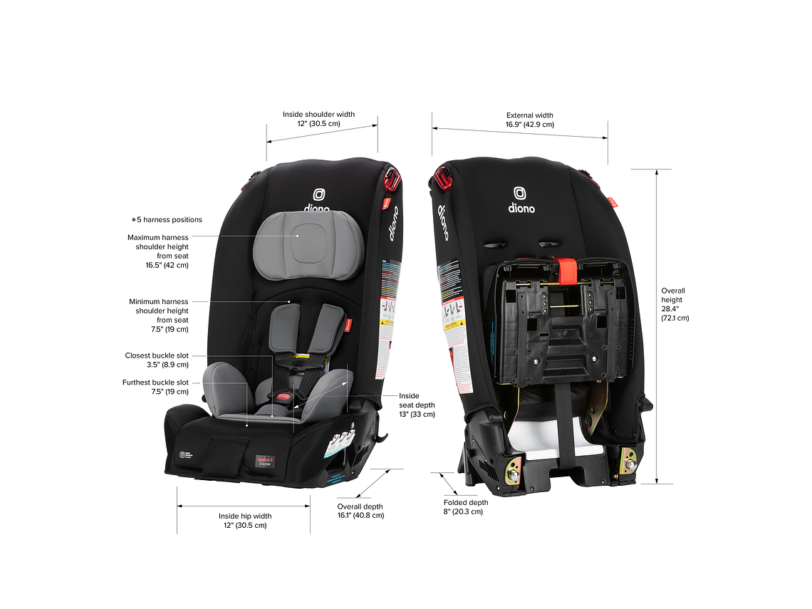 SILLA DE AUTO CONVERTIBLE DIONO RADIAN® 3R EDICIÓN LIMITADA (TORMENTA NEGRA) 3