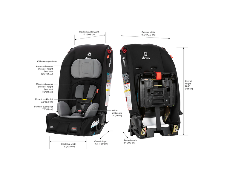 SILLA DE AUTO CONVERTIBLE DIONO RADIAN® 3R EDICIÓN LIMITADA (TORMENTA NEGRA) 3