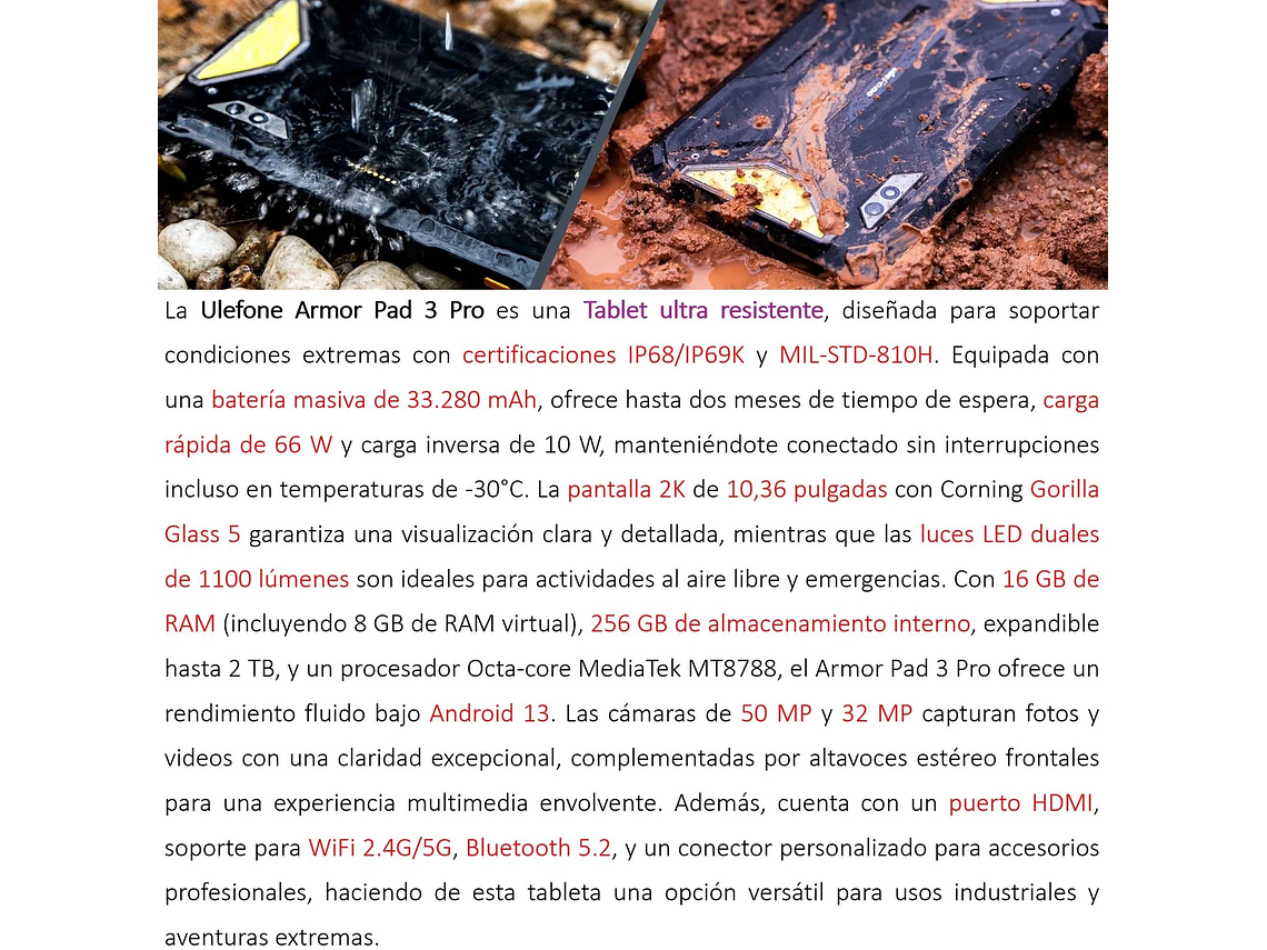 ULEFONE ARMOR PAD 3 PRO - TABLET 4G INDUSTRIAL IP68 MILITAR 2