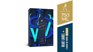 WHISKY JOHNNIE WALKER BLUE LABEL 750CC + 2 VASOS DE REGALO