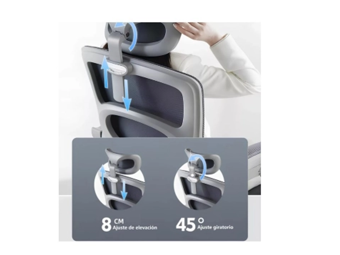 SILLA DE OFICINA ERGONÓMICA CON REPOSAPIERNAS Y RECLINABLE 5