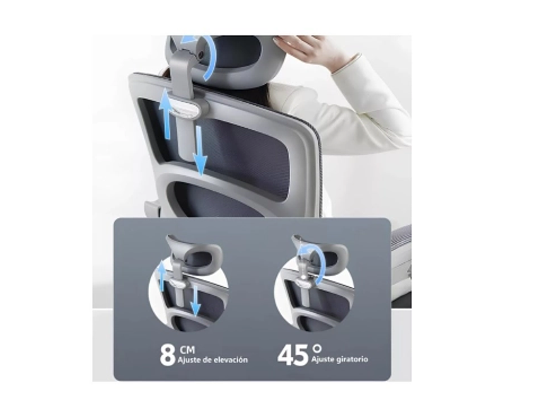 SILLA DE OFICINA ERGONÓMICA CON REPOSAPIERNAS Y RECLINABLE 5