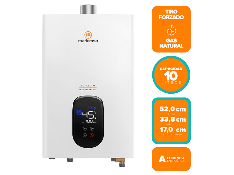 CALEFONT GAS 10L GN FORCED ECO MADEMSA TIRO FORZADO 3
