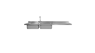 CUBIERTA IMAHE 2 TAZAS CON SECADOR DERECHO 190 X 60 CM