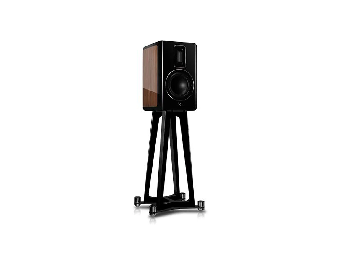 PARLANTE BOOKSHELF QUAD REVELA 1 CON PEDESTAL REVELA STAND 2