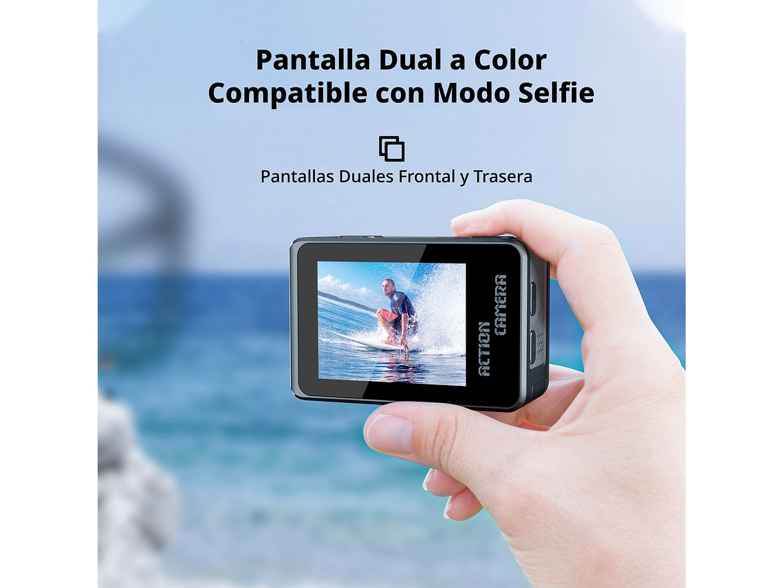 CÁMARA DEPORTIVA 5K 24MP ULTRAHD CON MICROFONO Y ACCESORIOS 6