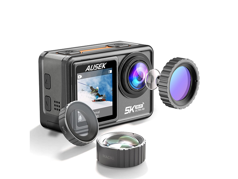 CÁMARA DEPORTIVA 5K 24MP ULTRAHD CON MICROFONO Y ACCESORIOS 8