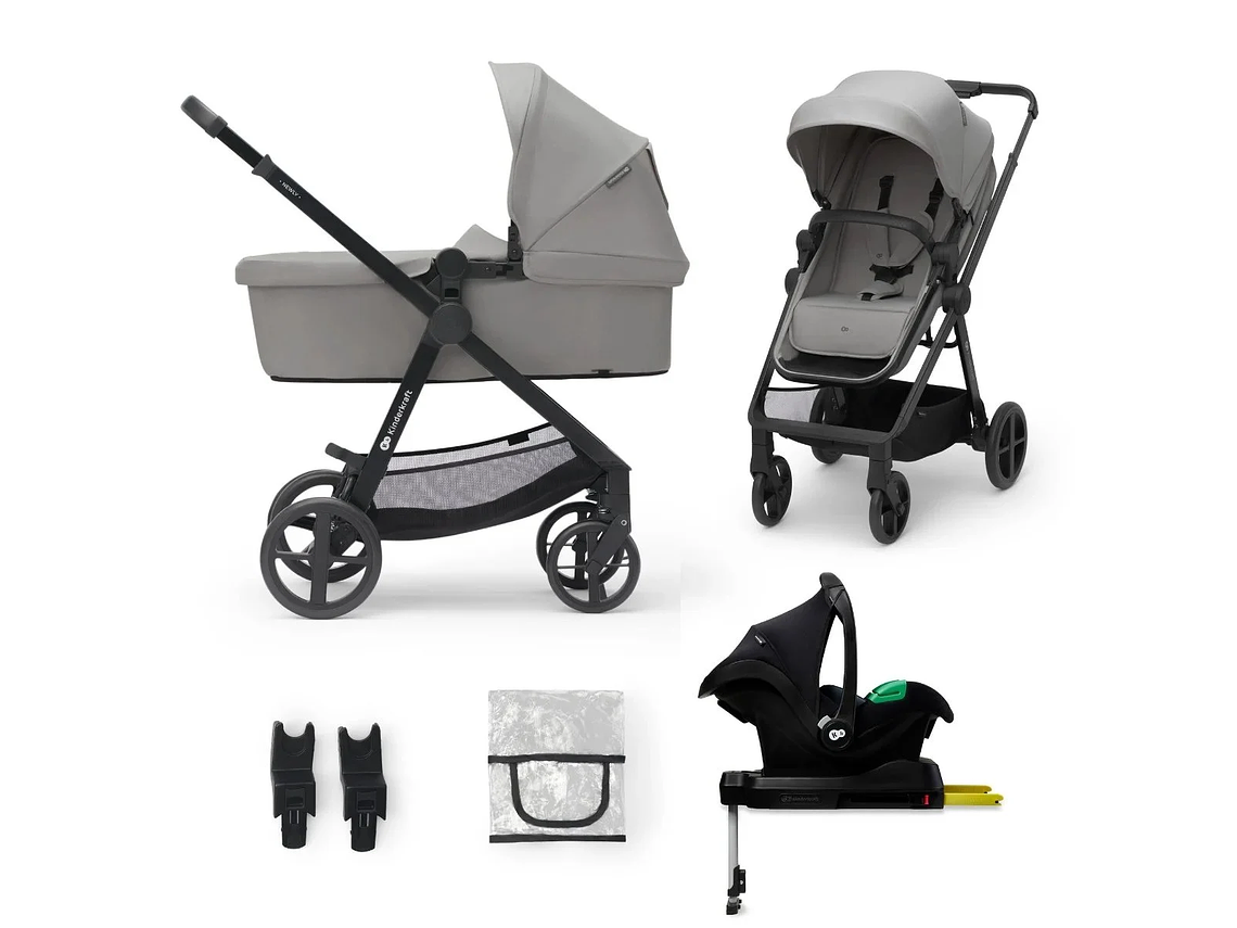 COCHE TRAVEL SYSTEM NEWLY 3EN1 GRIS + BASE ISOFIX 5