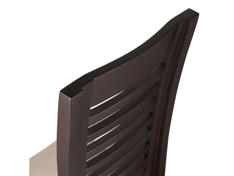 SILLAS ARTHOME LUCIANA MADERA CHOCOLATE PACK 10 TAPIZ BEIGE JASPEADO 2