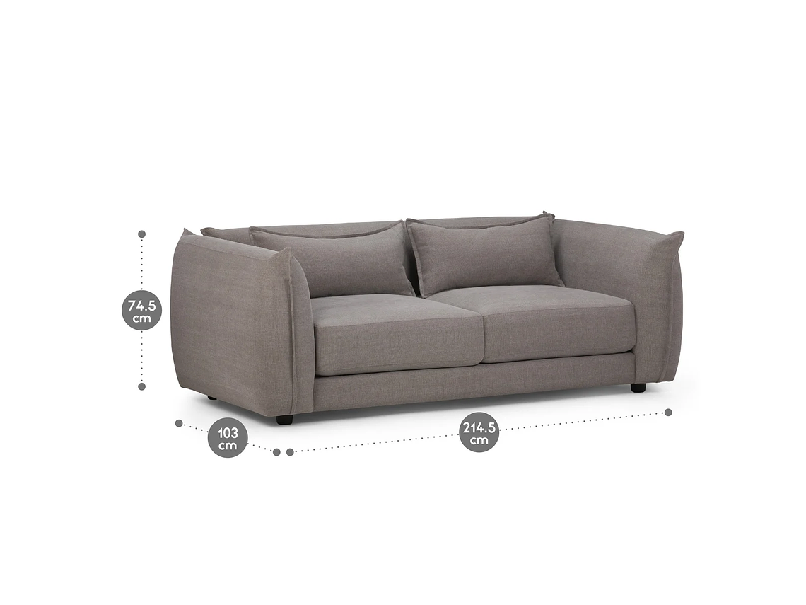 SOFÁ ROSEN HART 3 CUERPOS TAUPE LEGIADO 3