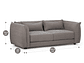 SOFÁ ROSEN HART 3 CUERPOS TAUPE LEGIADO - Miniatura 3