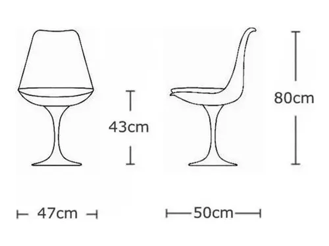 PACK 4 SILLAS TULIP FUTURISTA BASE TULIP NÓRDICO 3