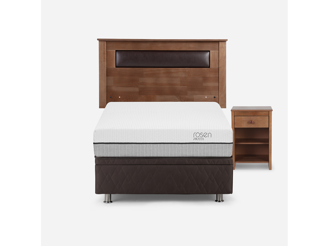 BOXET PRATTA 1 PLAZA 90X200 CM + RESPALDO + VELADOR FERRARA 1