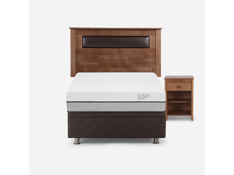 BOXET PRATTA 1 PLAZA 90X200 CM + RESPALDO + VELADOR FERRARA 1